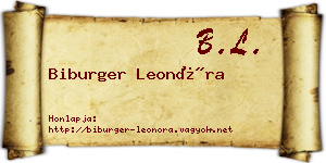 Biburger Leonóra névjegykártya